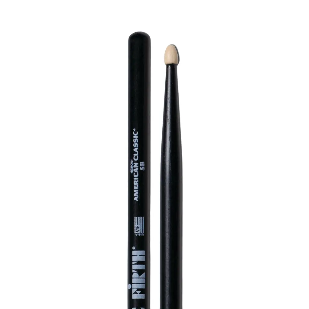 Vic Firth American Classic Drumsticks - 5B - Wood Tip - Black 1