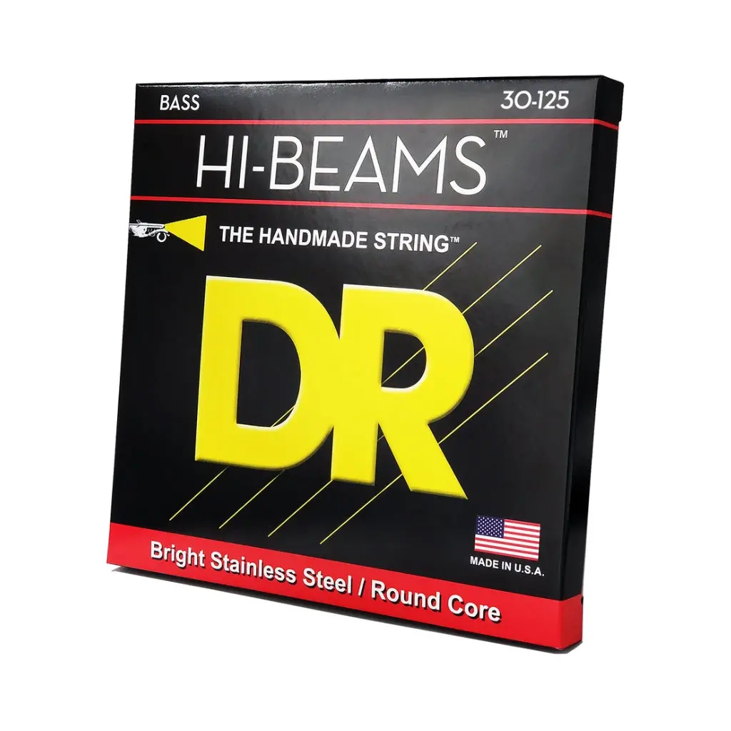 Dr Hi-Beam Stainless Steel Bass Guitar Strings - 6-String Medium To Heavy 30-130 1