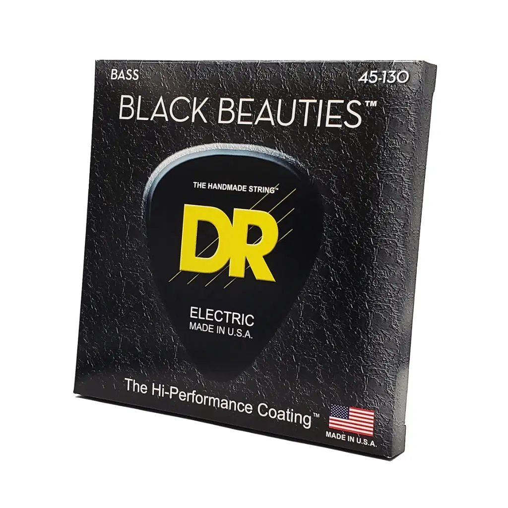 Dr Strings Black Beauties Coated Steel 5-String Bass Guitar Strings - Medium To Heavy 45-130 1