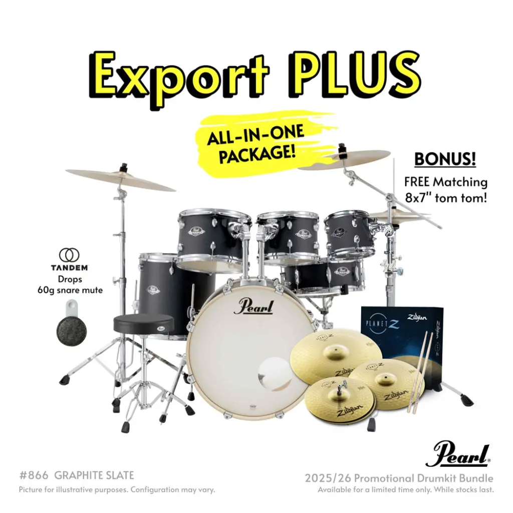 Pearl Export Plus 5Pc 20" Fusion Drum Kit With Zildjian Cymbals - Graphite Slate 1