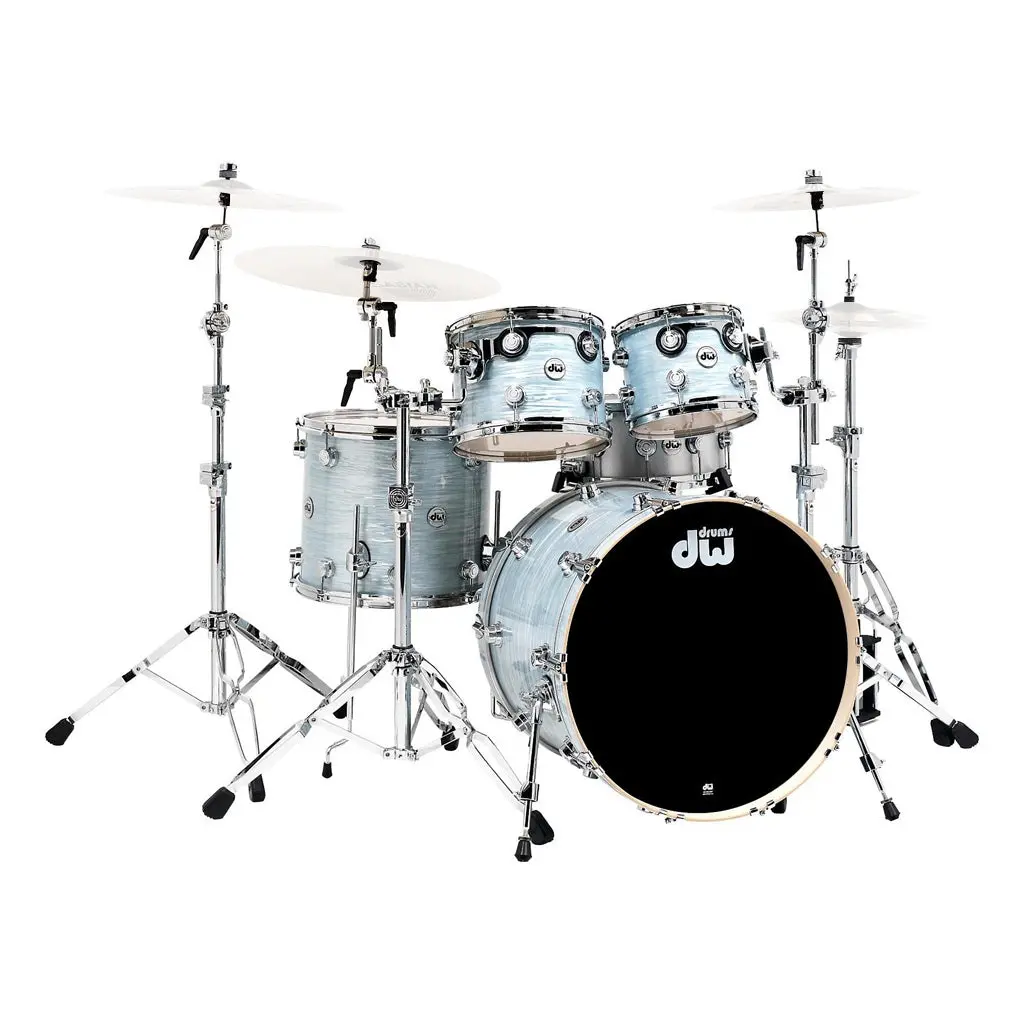 Dw Collectors Pure Maple Ssc - Pale Blue Oyster Finishply With Chrome Hardware 1