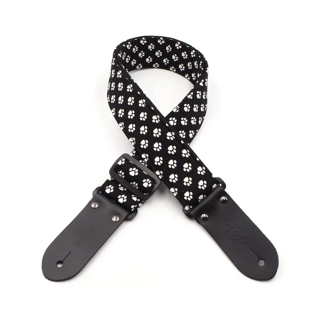 Dsl 2" Handmade Printed Fabric Guitar Strap - Paw 1