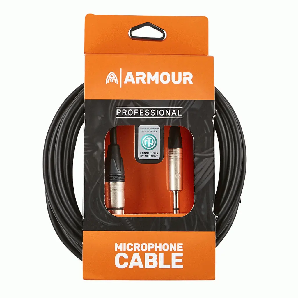 Armour Nxlp20 Microphone Cable 20 Foot With Neutrik Connector Xlr To Jack 1