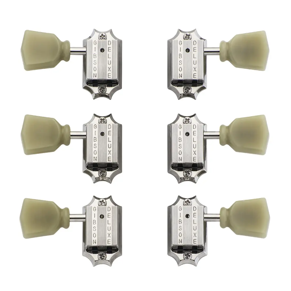 Gibson Deluxe Green Key Tuner Set - Vintage Nickel 1