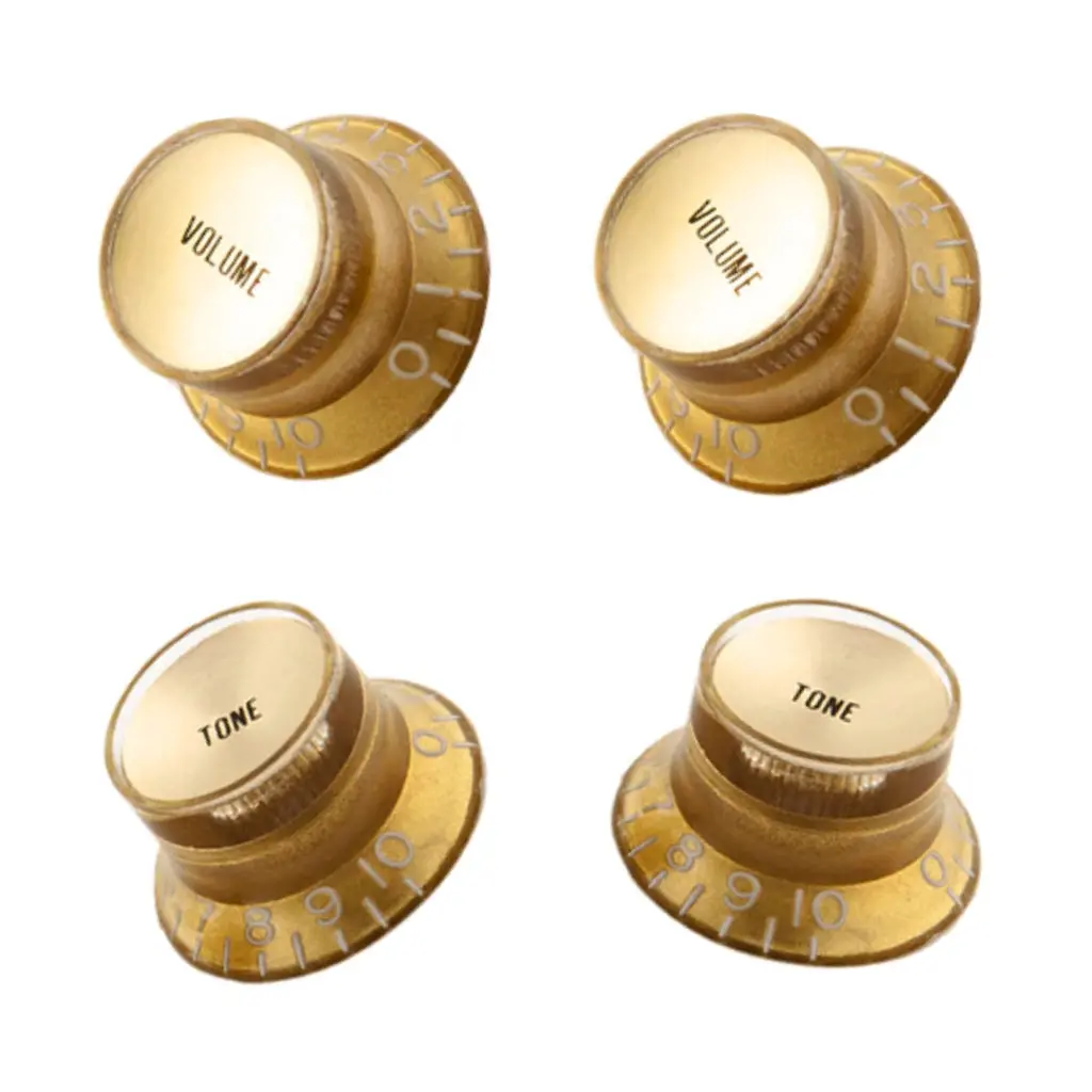 Gibson Top Hat Knobs W/Gold Metal Insert - Gold - 4 Pack 1