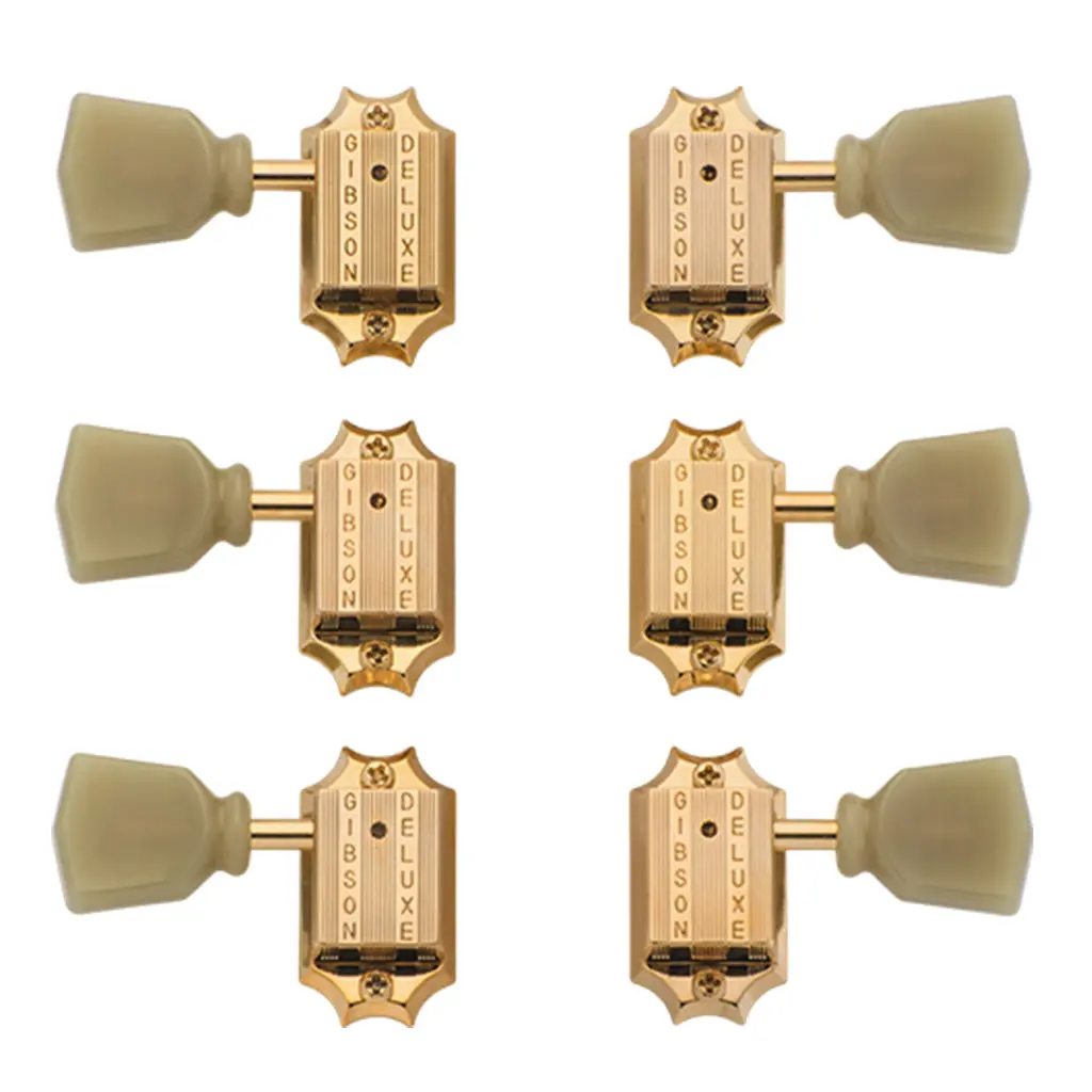 Gibson Deluxe Green Key Tuner Set - Vintage Gold 1
