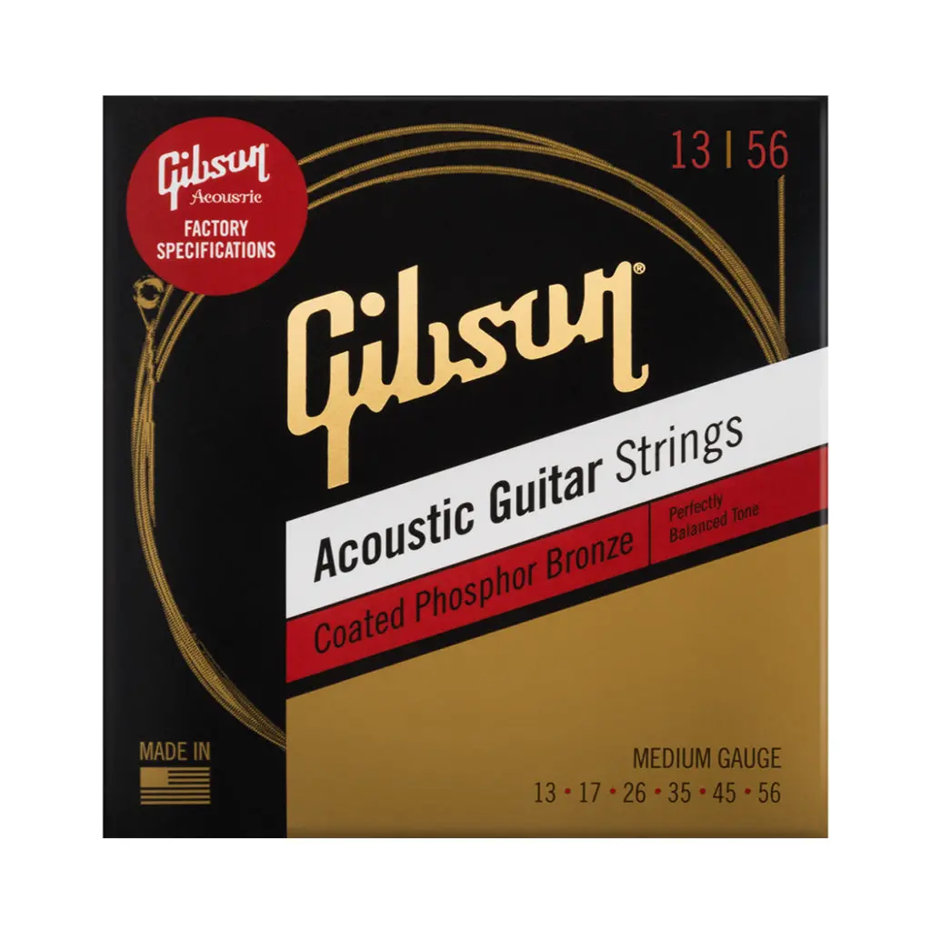 Gibson Coated Phos Bronze Ac Strings Med 13-56 1