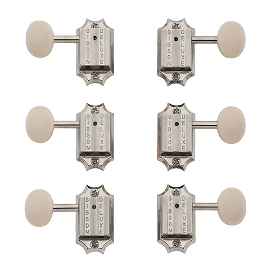 Gibson - Deluxe White Button Tuner Set - Vintage Nickel 1