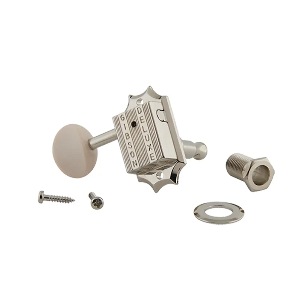 Gibson - Deluxe White Button Tuner Set - Vintage Nickel 2