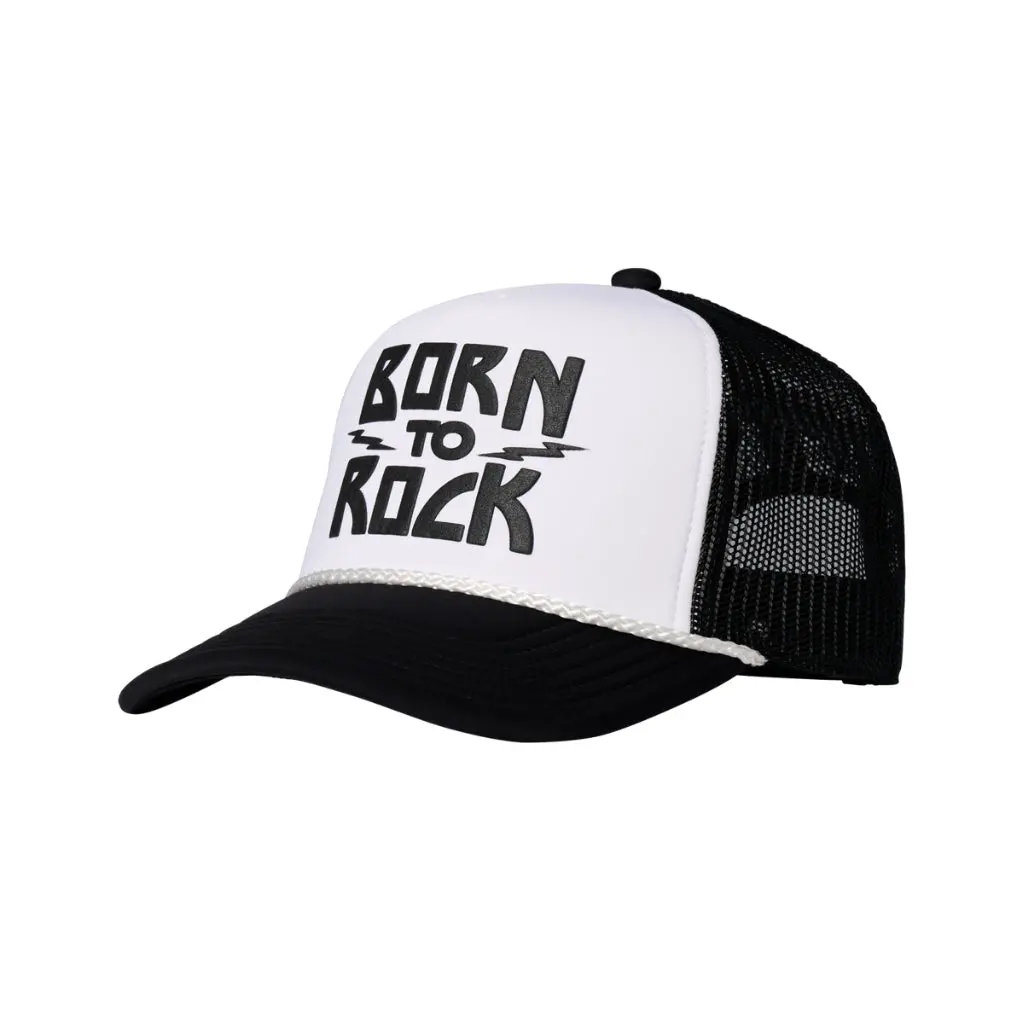 Gibson Kid's Born 2 Rock Trucker Hat - Black/White 1