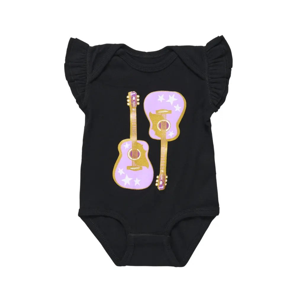Gibson Pink Guitar Baby Onesie - Black 12/18M 1