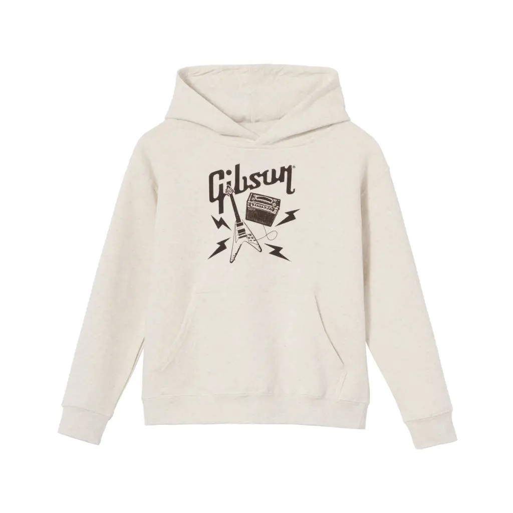 Gibson Kid's Flying V Pullover Hoodie - Cream Large 1