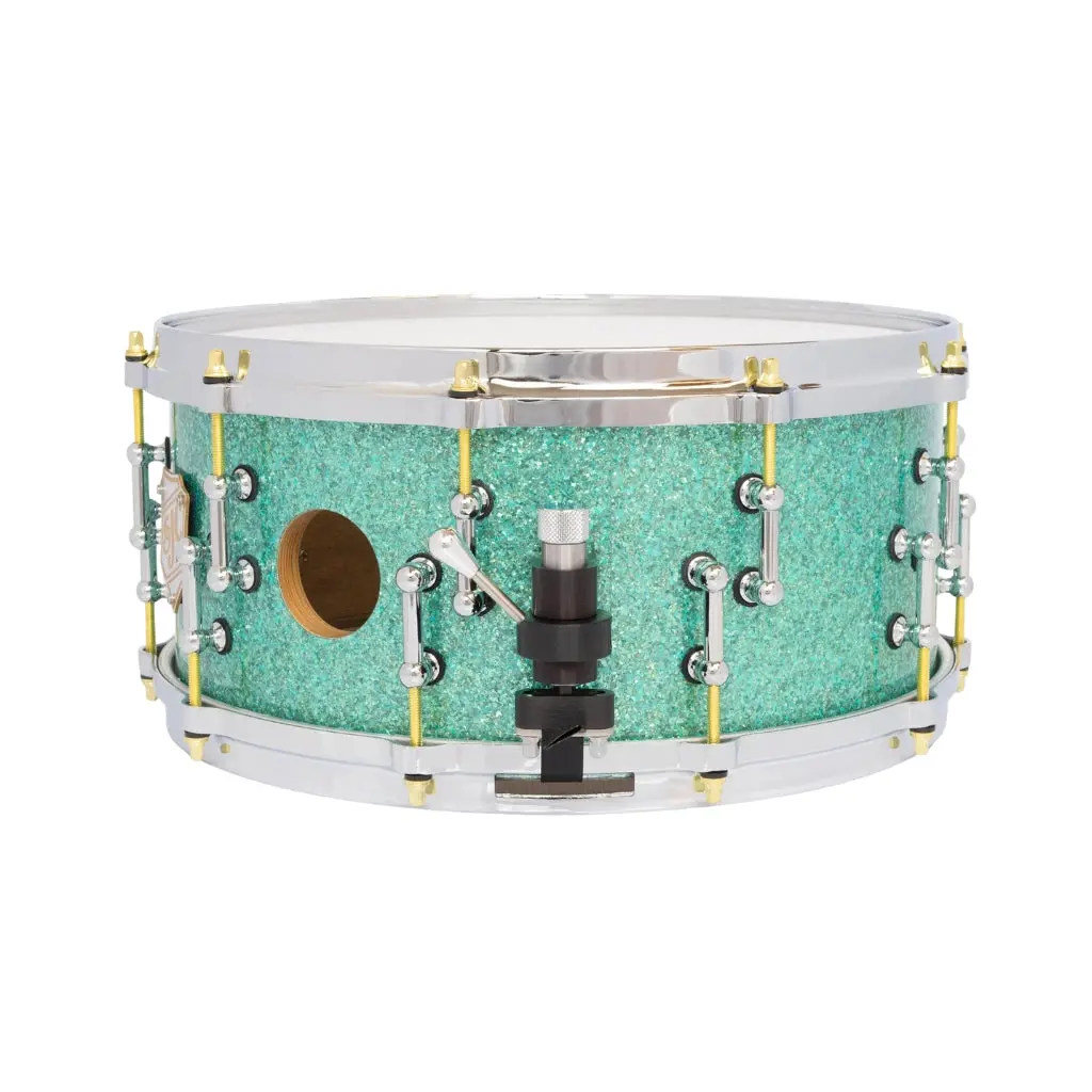 Sjc Custom Drums Xxv Anniversary 6.5X14" 25Ply Maple - Turquoise Glass Glitter 2