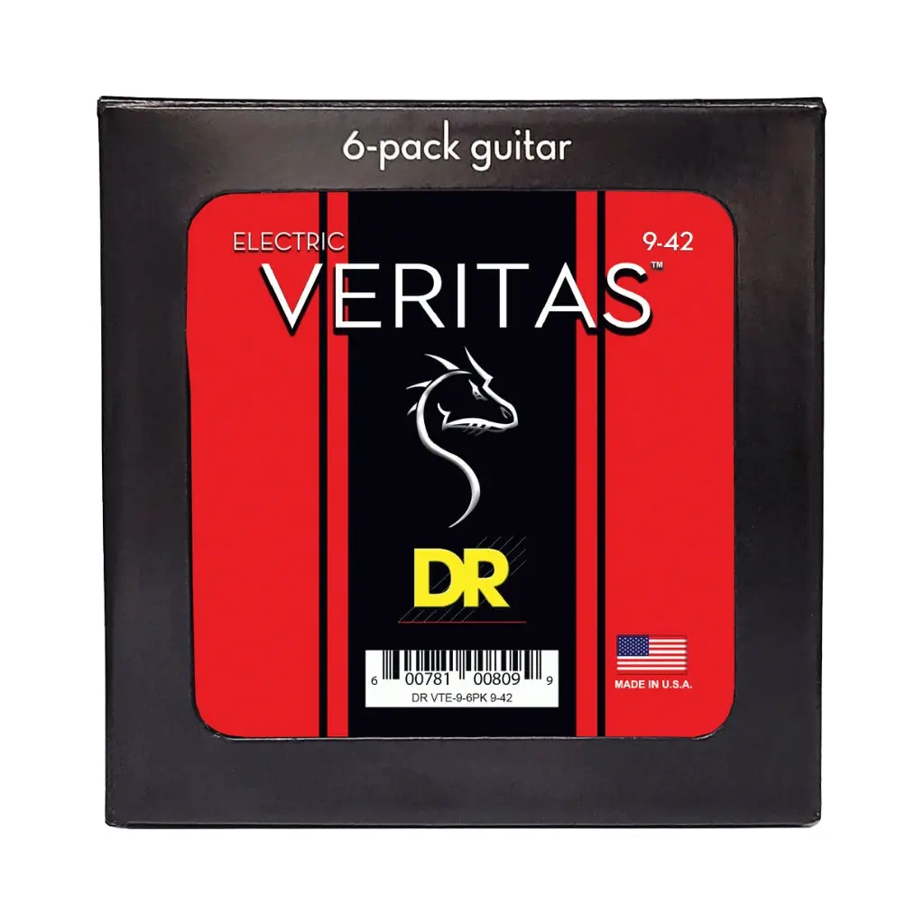 Dr Veritas Coated Core Technology Electric Guitar Strings -  6-Pack Light 9-42 1