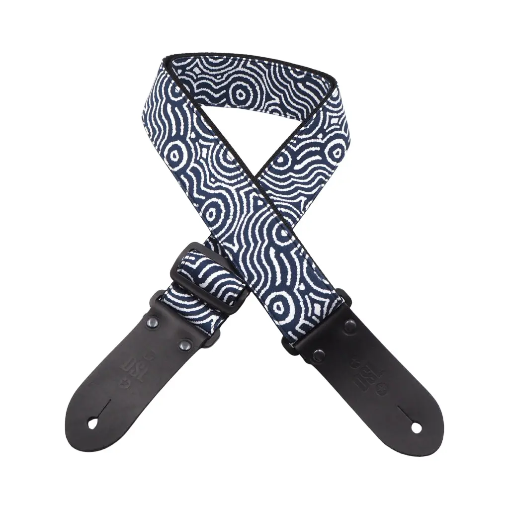 Dsl 2" Indigenous Handmade Fabric Guitar Strap - Blue Dreaming 1