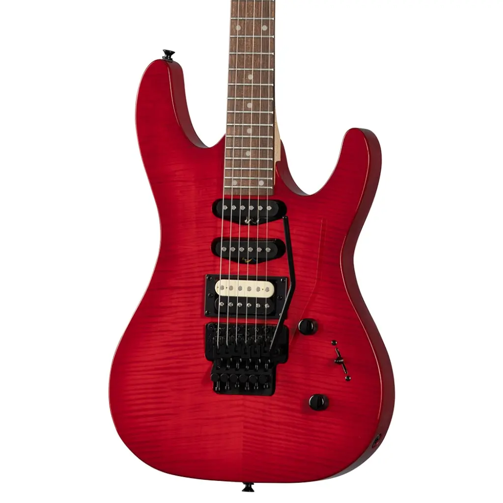 Kramer Striker Figured Floyd Rose Special Electric Guitar - Transparent Red 1