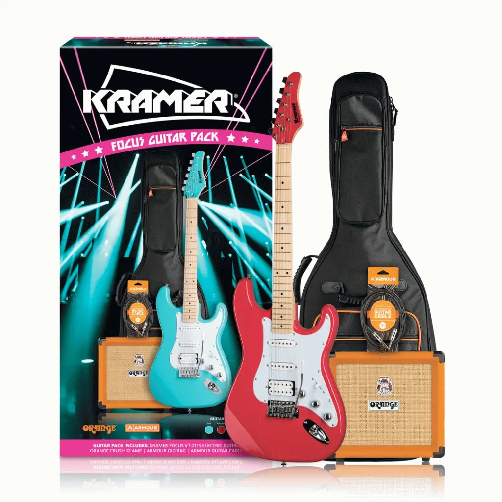 Kramer Focus Vt211s Guitar Pack W/ Crush & Accessories - Ruby Red 1