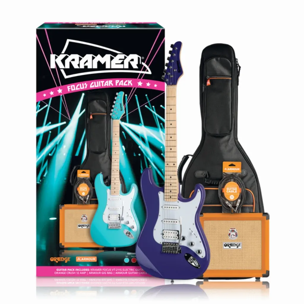 Kramer Focus Vt211s Guitar Pack W/ Crush & Accessories - Purple 1