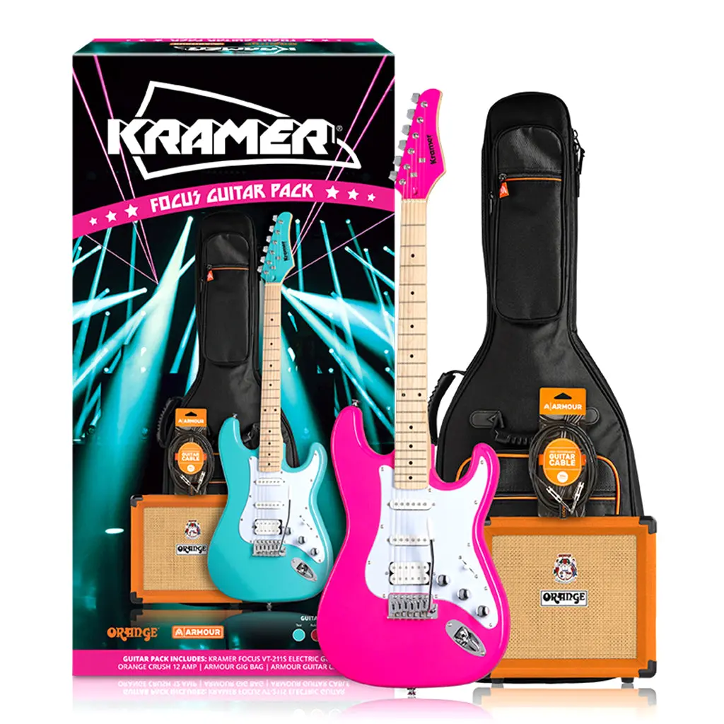 Kramer Focus Vt211s Hot Pink With Orange Crush Bundle 1