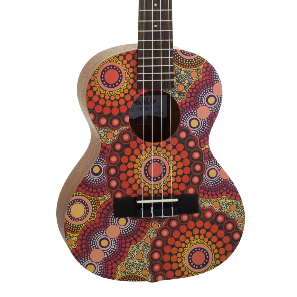 Kala Tenor Ukulele With Desert Storylines Logo Bag - Sunburnt Country By Chantelle Mulladad 1