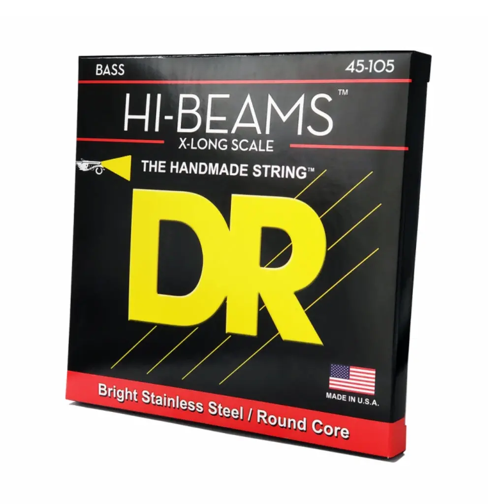 Dr Hi-Beam Stainless Steel Bass Guitar Strings - Medium 45-105 Extra-Long Scale 1