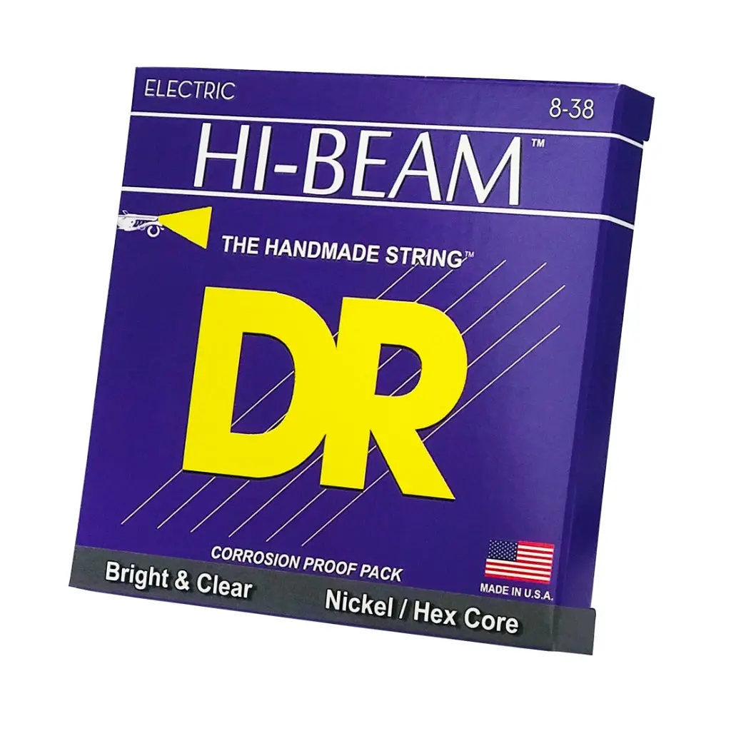 Dr Hi-Beam Nickel Plated Electric Guitar Strings - Extra Light 8-38 1