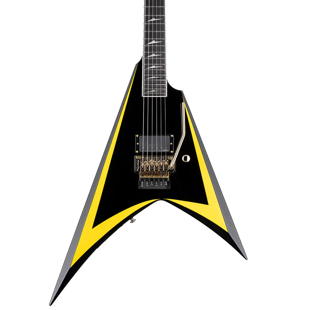 Esp Ltd Alexi Laiho Signature Arrowhead Se 20Th Anniversary Electric Guitar - Black W/Yellow Bevels 1