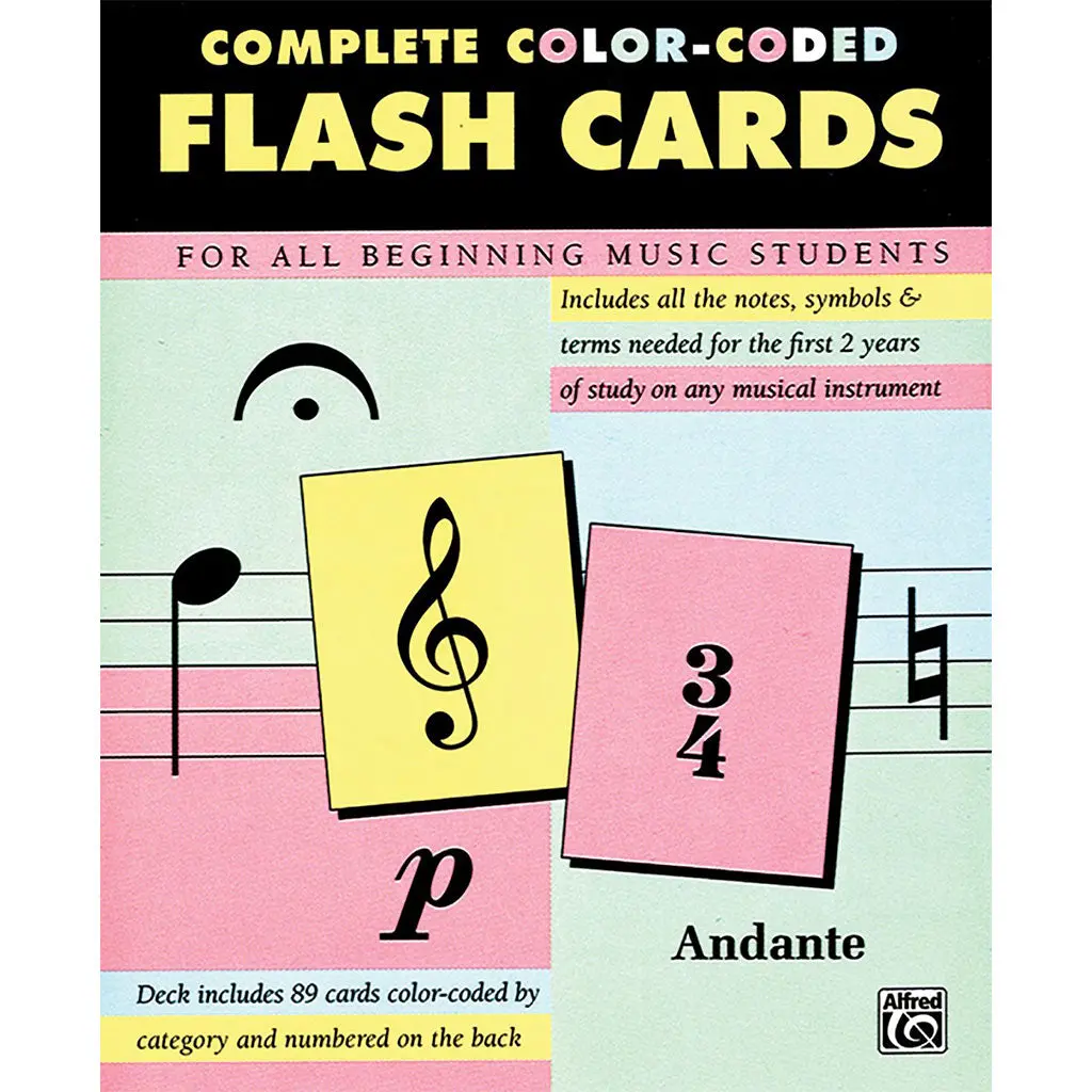 89 Color-Coded Flash Cards For All Beginning Music Students 1