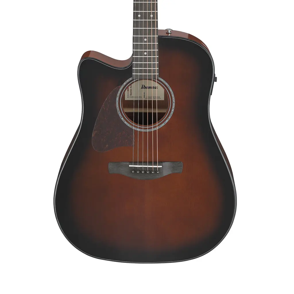 Ibanez Aad51ce Dreadnought Cutaway Left Handed Acoustic Guitar W/Pickup - Dark Violin Sunburst High Gloss 1