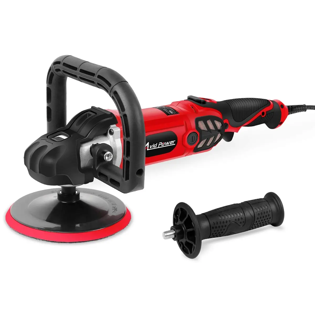 Avid Power Buffer Polisher, 12 Amp 7-Inch Variable Speed Car Buffer Polisher With Two Detachable Handles And One Wool Pad, Ideal For Car Sanding, Polishing, Waxing, Sealing Glaze 1