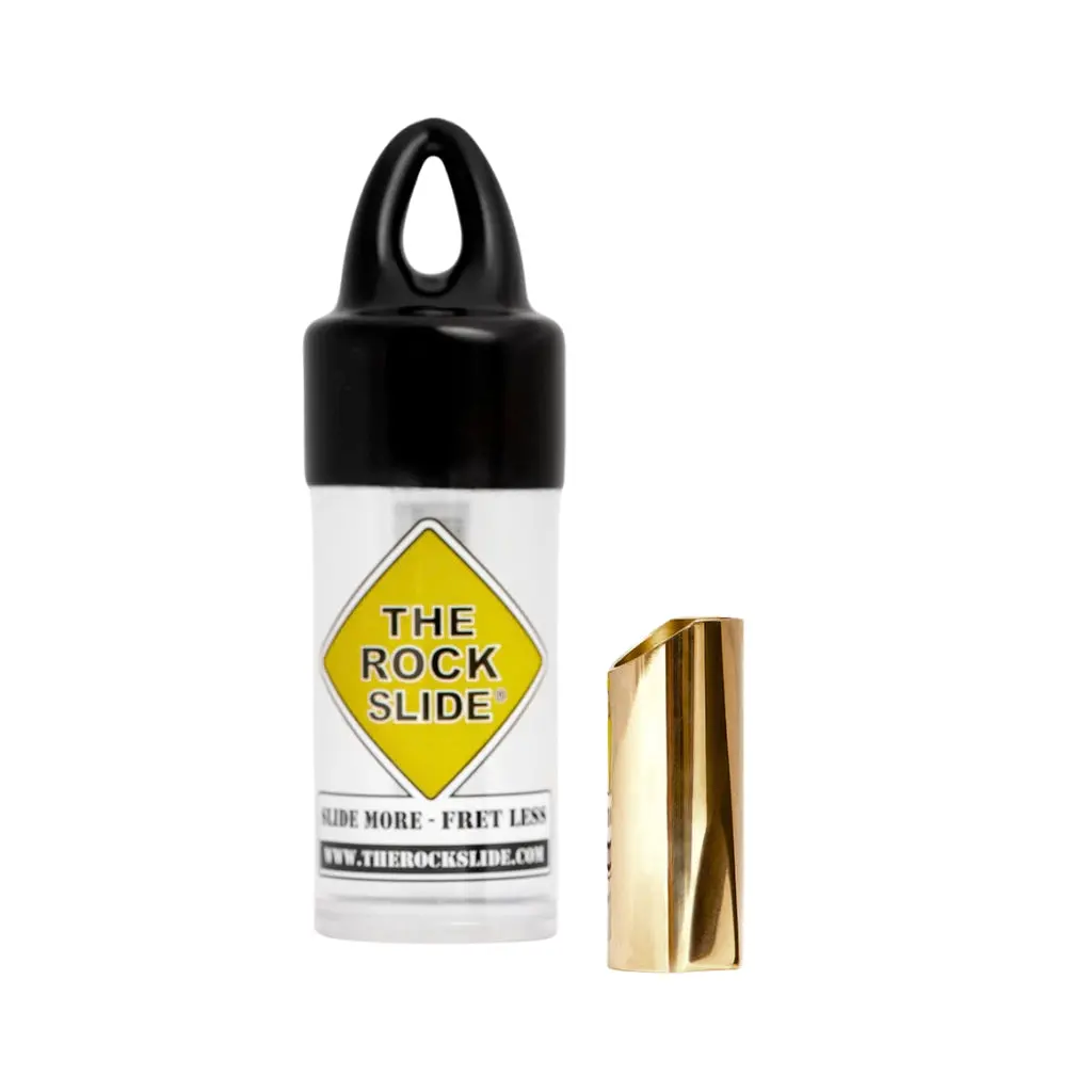 The Rock Slide Polished Brass Guitar Slide -Small 1