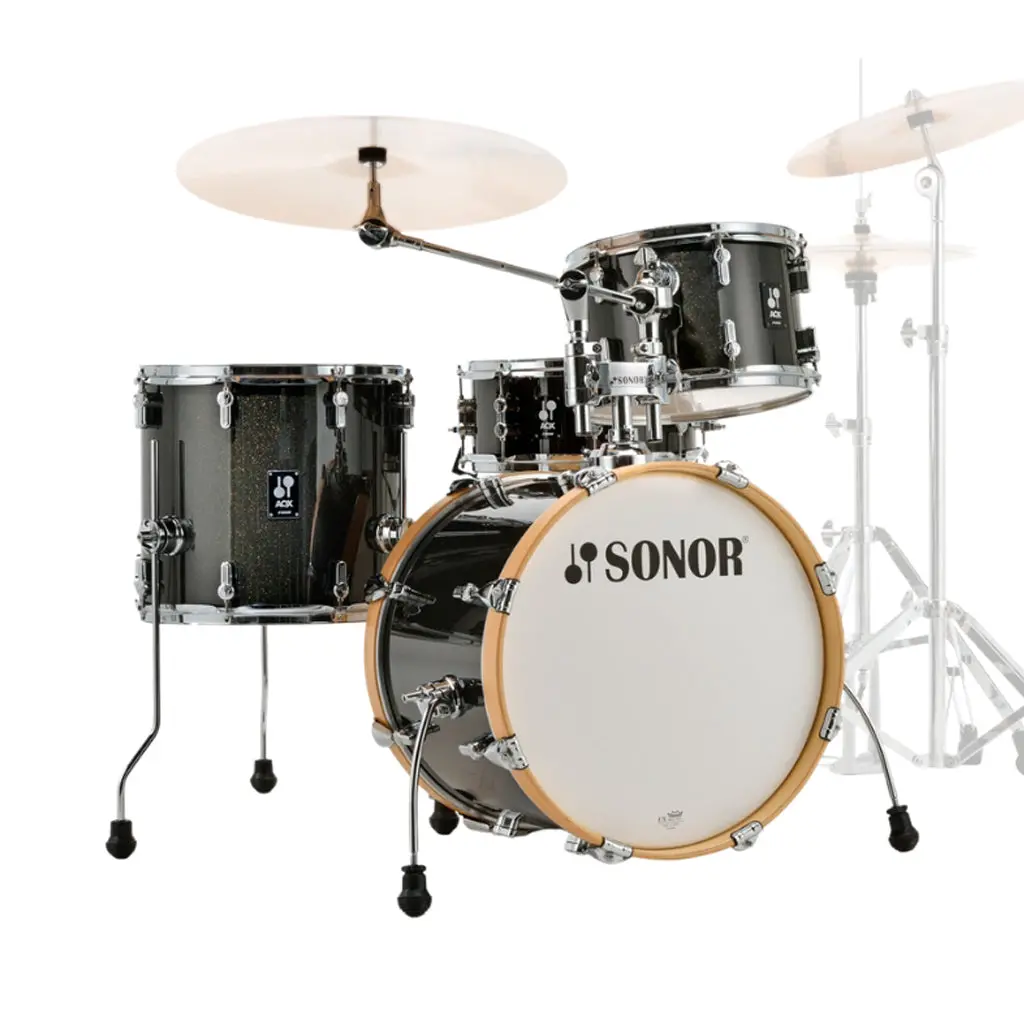 Sonor Aqx Series Jazz 4-Piece Drum Set - Black Midnight Sparkle 1