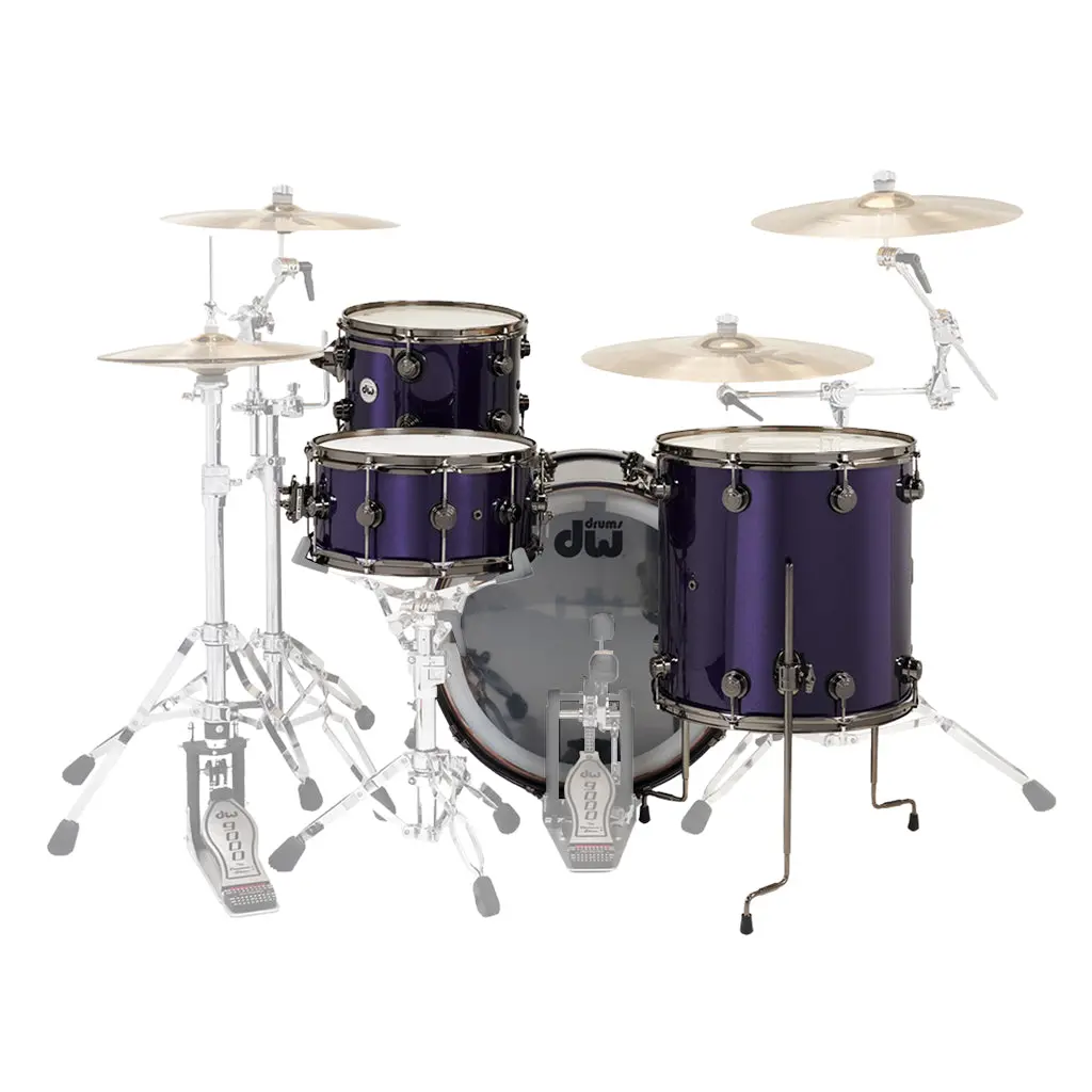 Dw Collector's Series Purplecore Maple 4-Piece Shell Pack - Ultraviolet Metallic With Black Nickel Hardware 2