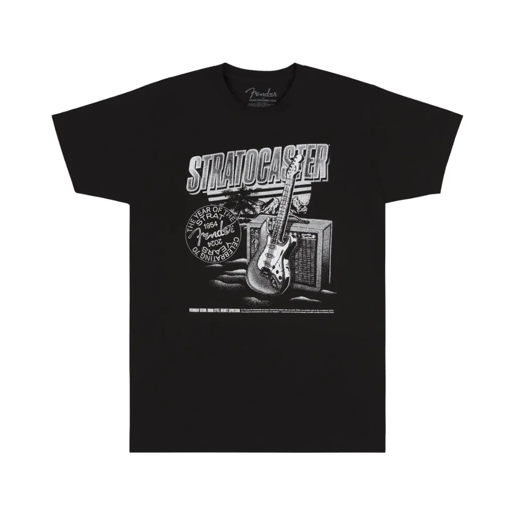 Fender Tee Stratocaster 70Th Anniversary In Black - Small 1