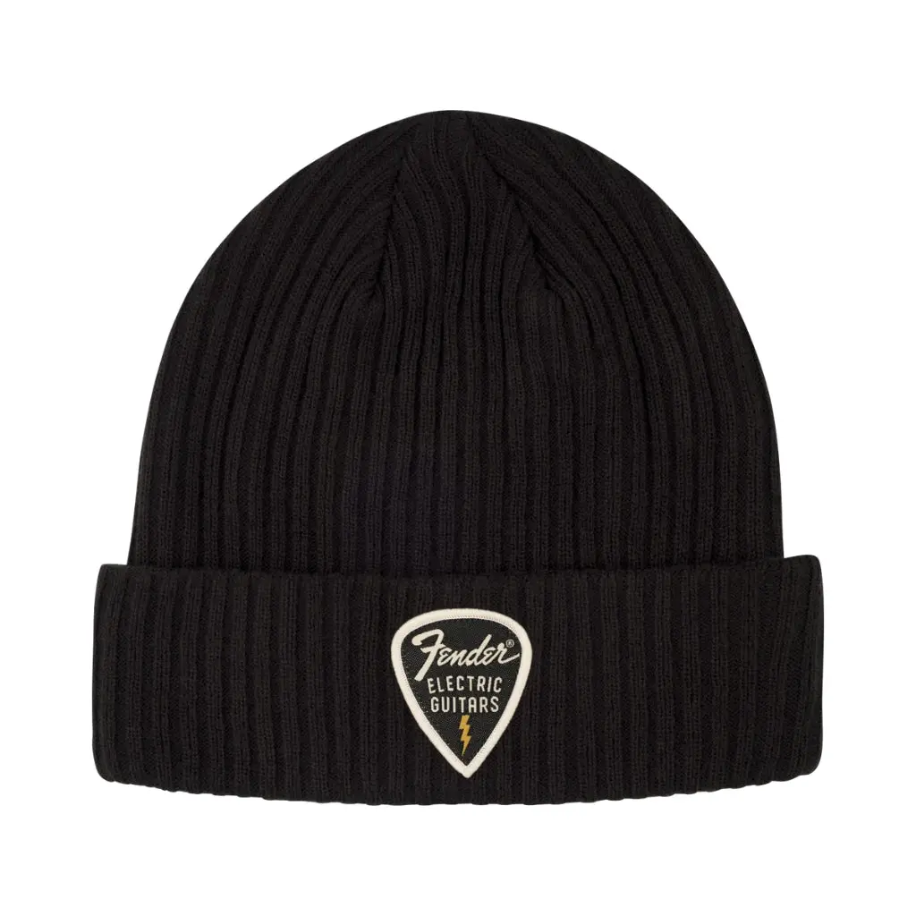 Fender Pick Patch Ribbed Beanie Black 1