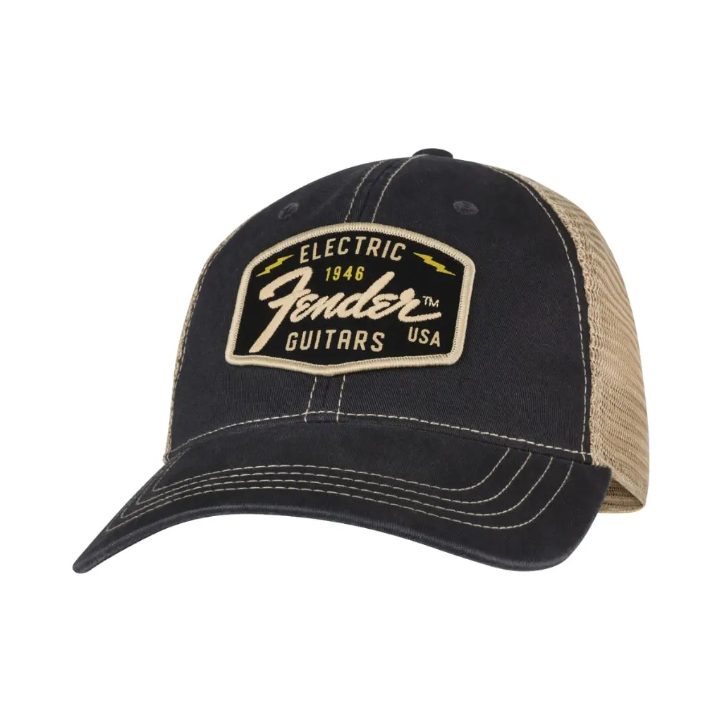 Fender Transition Logo Patch Hat In Black And Stone - One Size 1