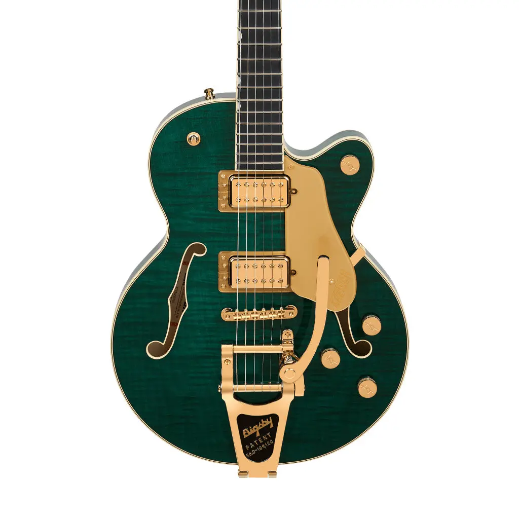 Gretsch Broadkaster Jr. Lx Figured Center Block W/String-Thru Bigsby & Gold Hardware Ebony Fingerboard - Tropic Aura 1