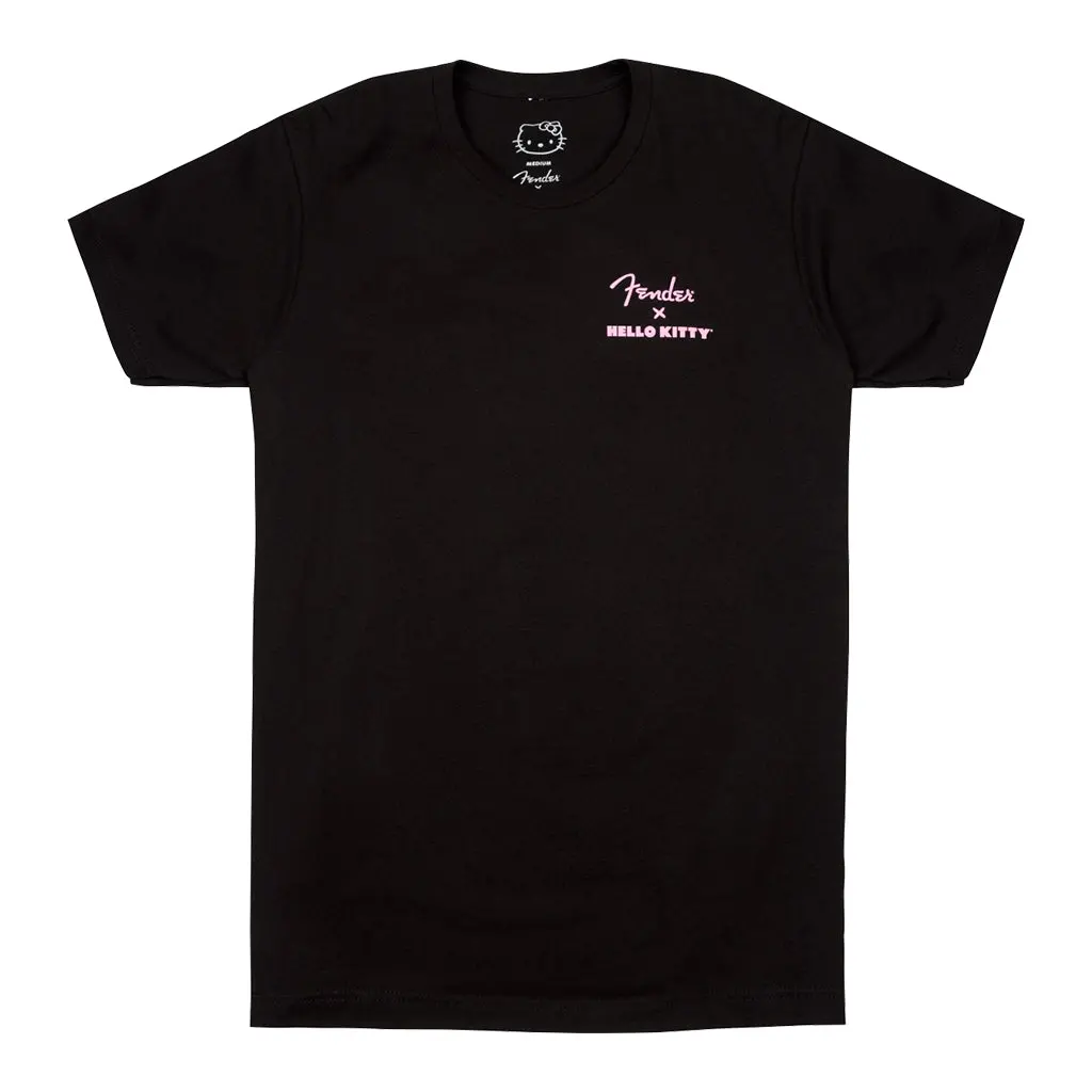 Fender Hello Kitty Back Logo Black Tee Small 1