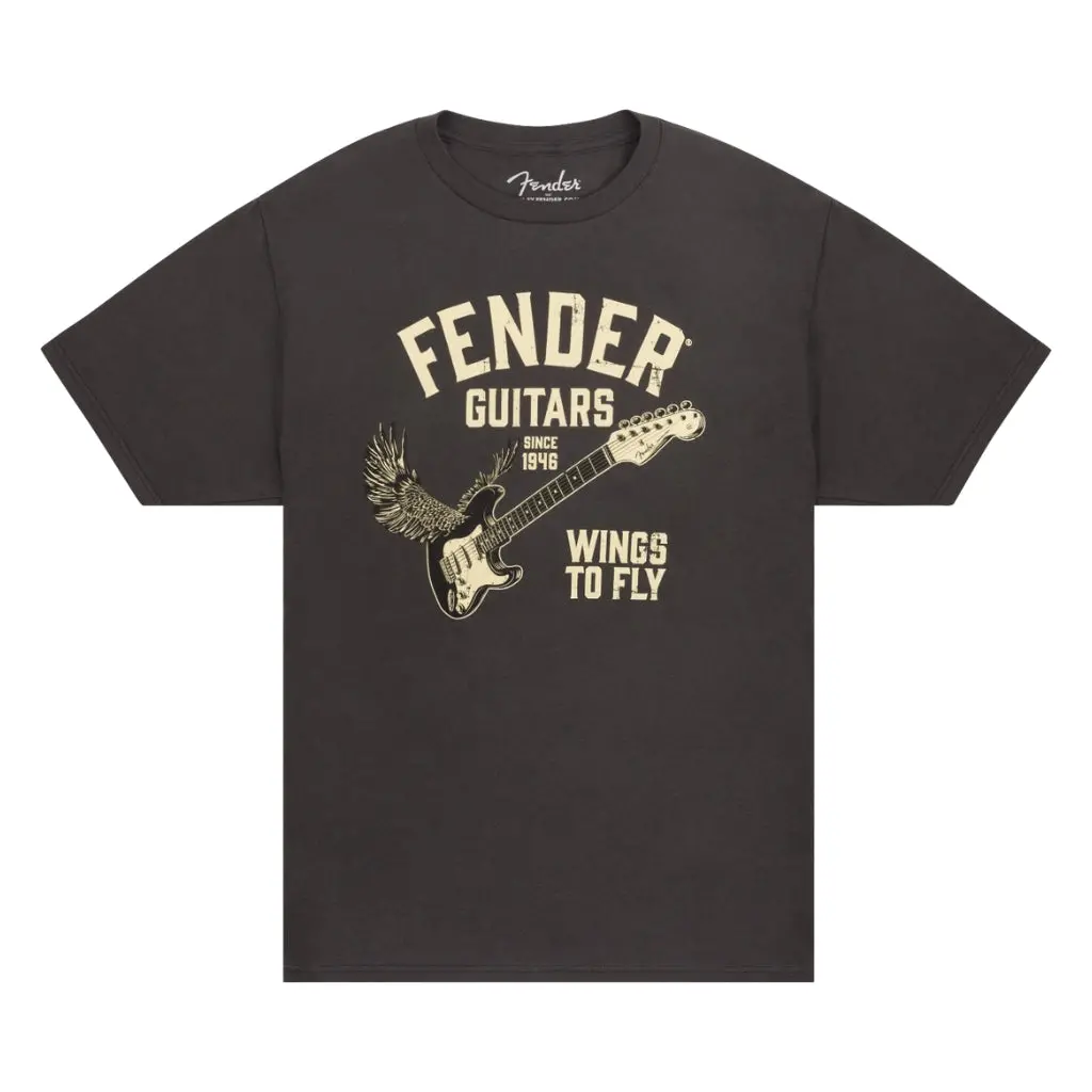 Fender Wings To Fly T-Shirt, Vintage Black, M 1