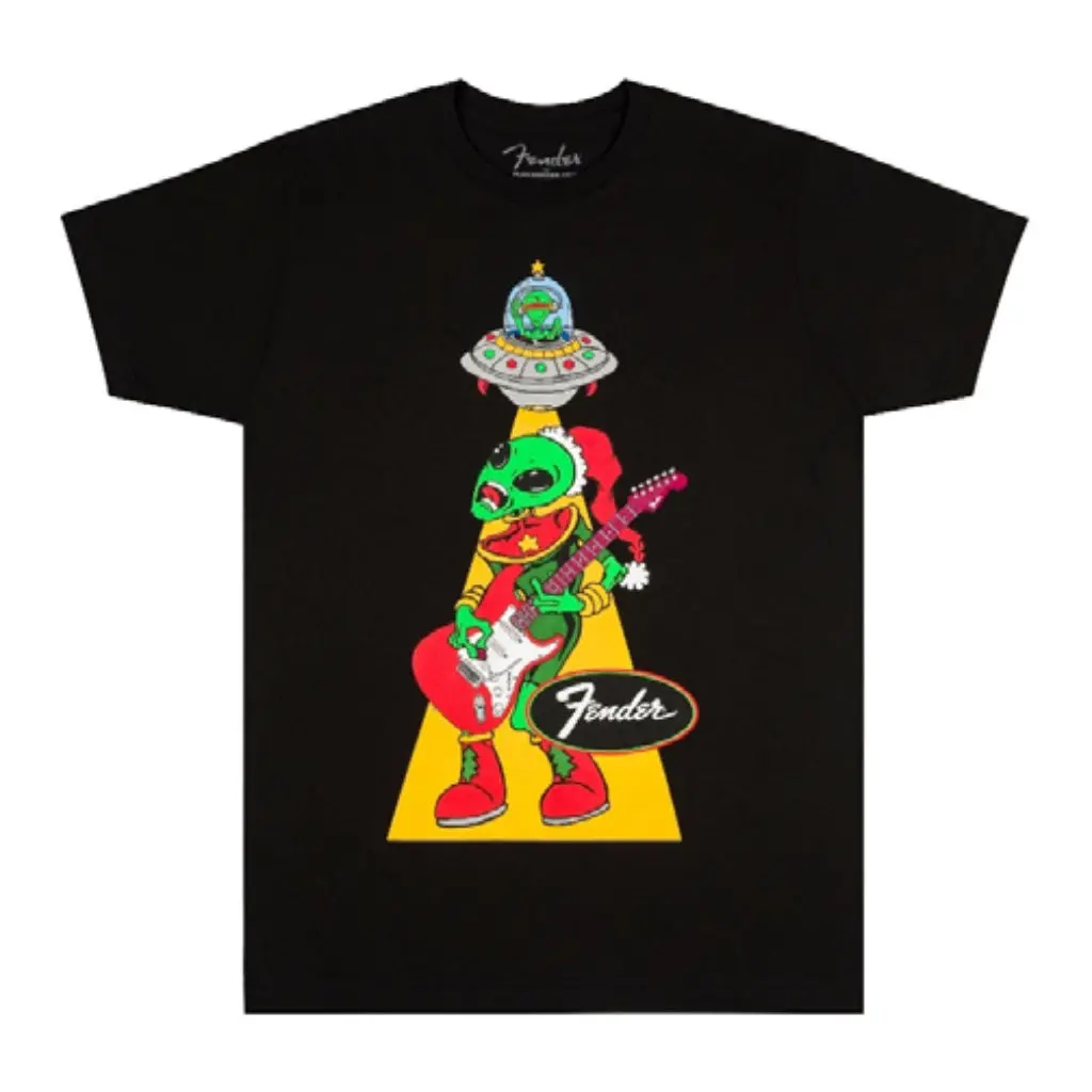 Fender Ugly Christmas Tee Alien In Black - Small 1