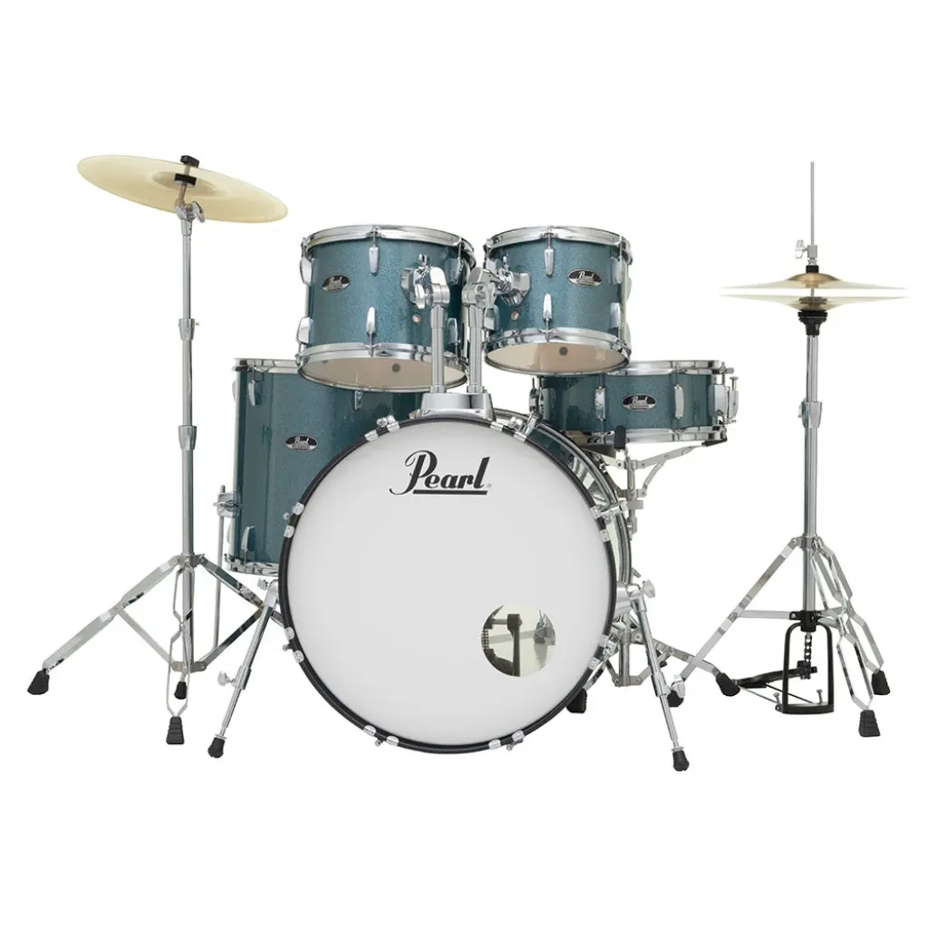 Pearl Roadshow 22" 5Pc Drum Kit Package With Cymbals - Aqua Blue Glitter 1