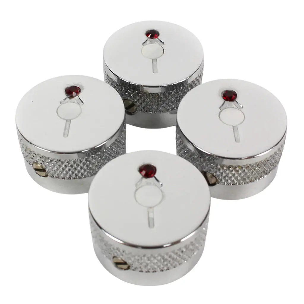 Gretsch® Knobs, Arrow Logo With Jewel, Chrome (Set Of 4) 1