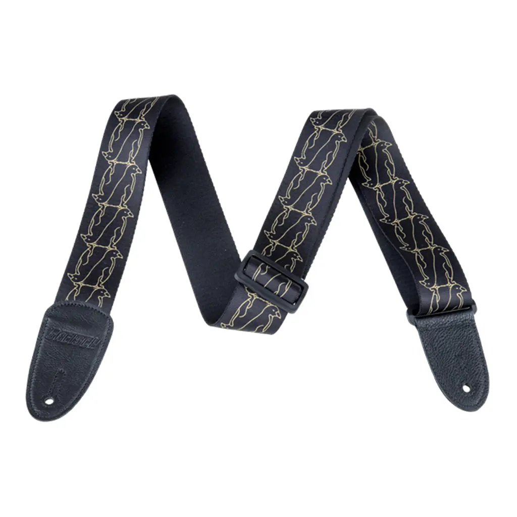 Gretsch Alternating Black Penguins Strap Gold 1