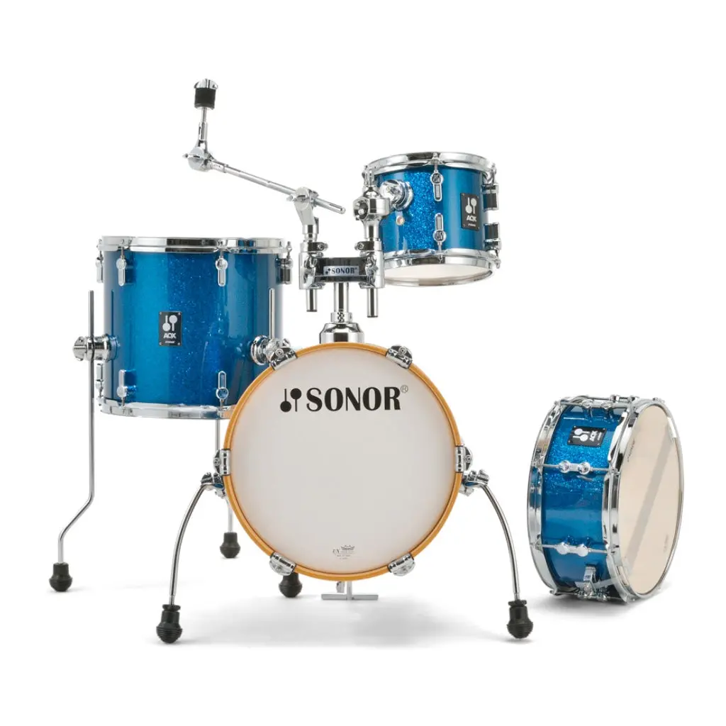 Sonor Aqx Series Micro 4-Piece Shell Pack, Blue Ocean Sparkle 1