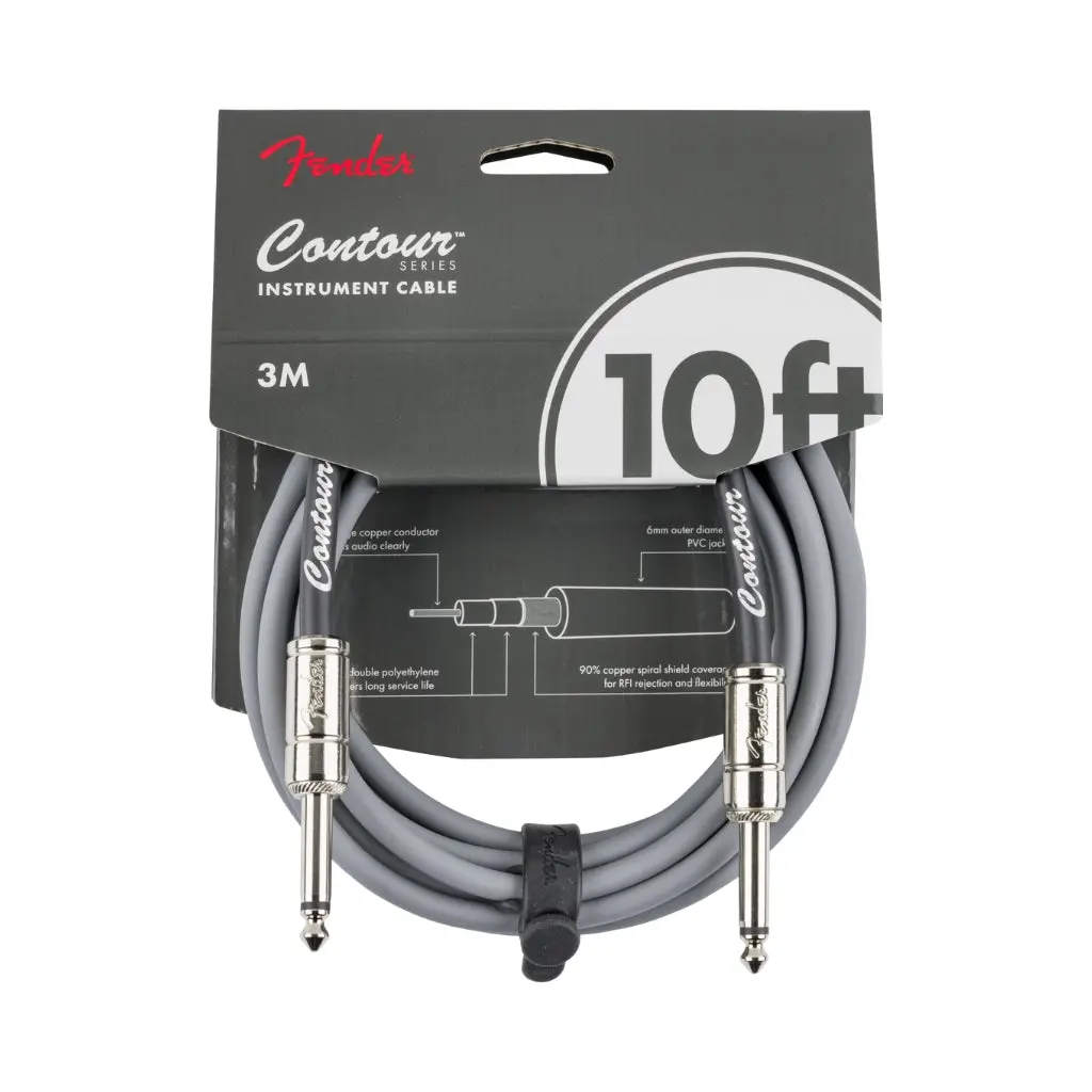 Fender Contour Series 10Ft Instrument Cable - Inca Silver 1