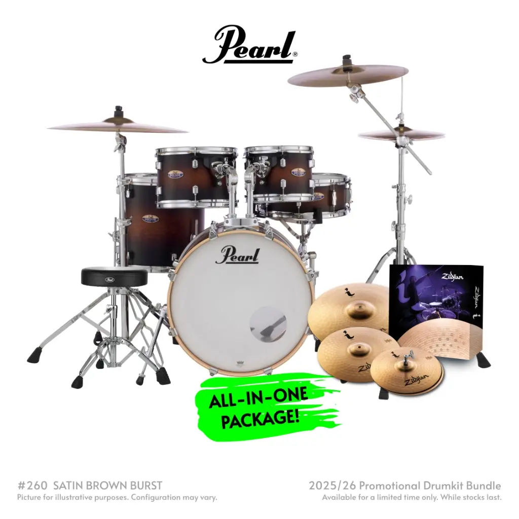 Pearl Decade Maple 5Pc 20" Fusion Increda-Bundle Drum Kit - Satin Brown Burst 1
