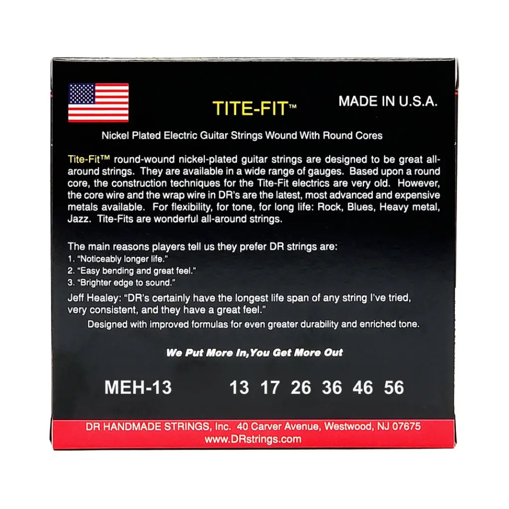 Dr Tite-Fit Compression Wound Electric Guitar Strings - Mega Heavy 13-56 2
