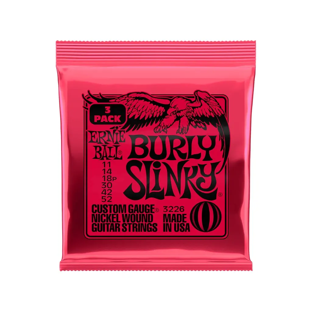 Ernie Ball Burly Slinky Nickel Wound 11-52 Electric Guitar Strings - 3 Pack 1