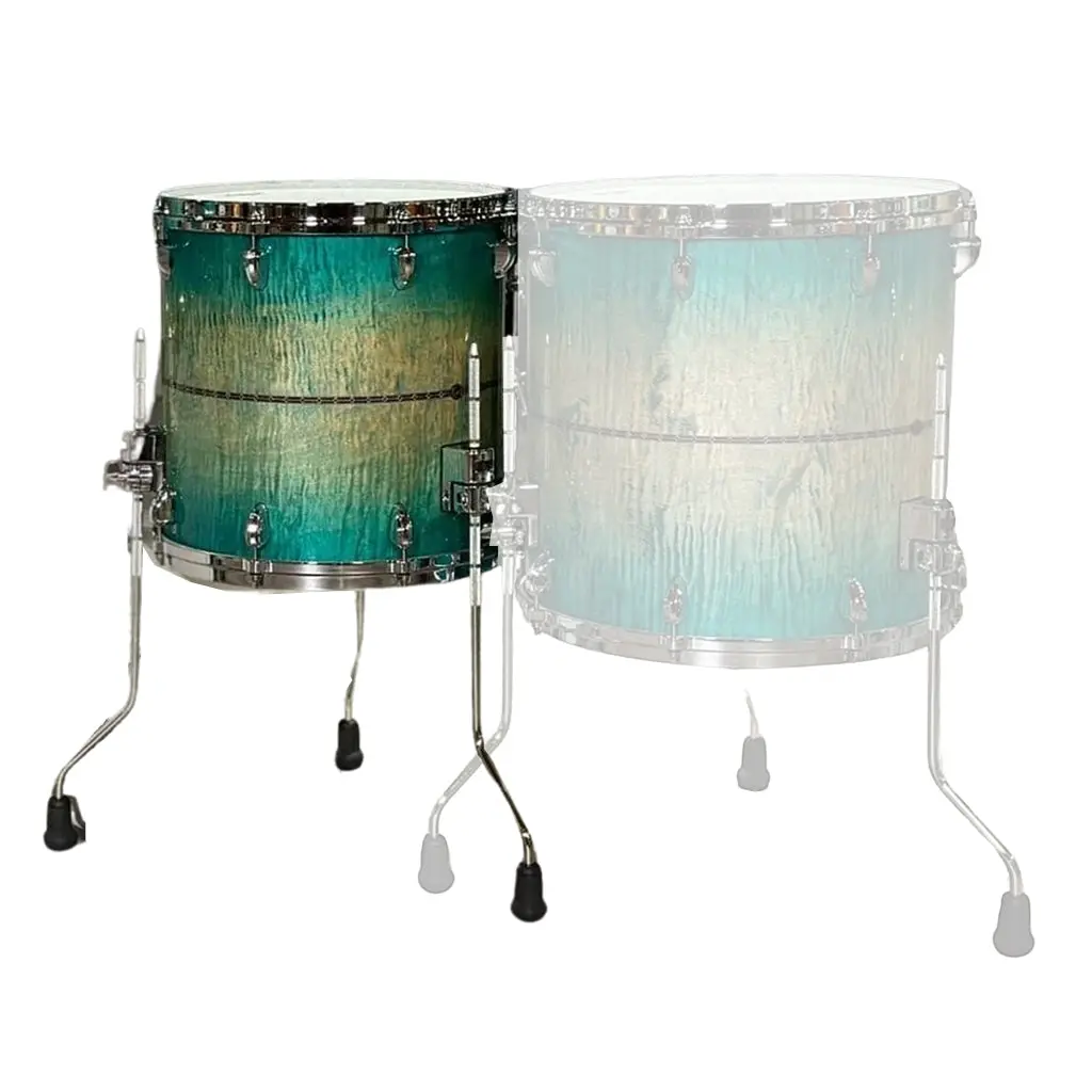 Tama Tmf1414srecb Star Maple 14"X14" Floor Tom - Emerald Sea Curly Maple Burst 1