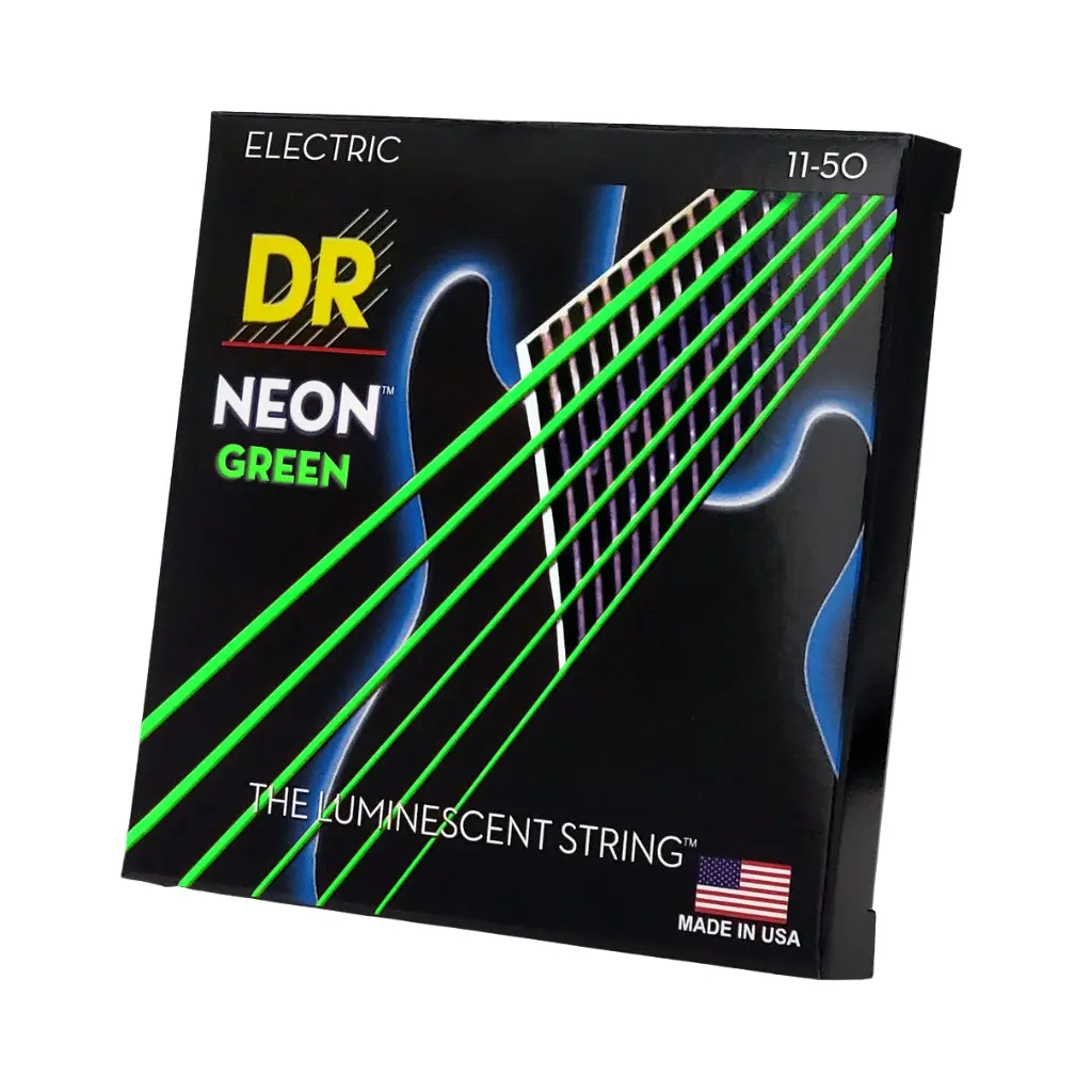 Dr Hi-Def Neon Green K3 Coated Electric Guitar Strings - Heavy 11-50 1